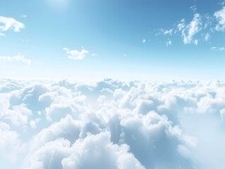 Fototapeta premium Clear sky background, cloudy light blue sky texture. Background for banner, backdrop or texture for 3D mapping, Sky blue background