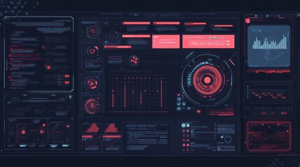 Obraz premium Futuristic digital dashboard interface.