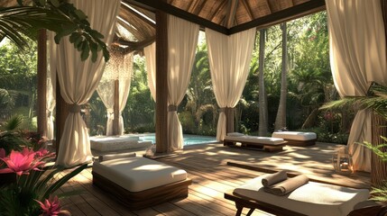 Fototapeta premium Relaxing Tropical Spa Retreat