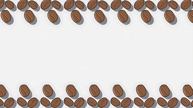 Coffee beans frame on white background, minimalist coffee background for your FnB or sales promotion