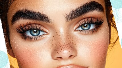 Fototapeta premium a close up of a woman's face with long eyelashes