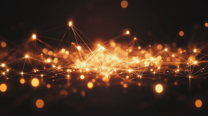 Obraz premium Abstract business connection of lines from nodes It is connected to endless nodes and represents the innovation of communication in the network.