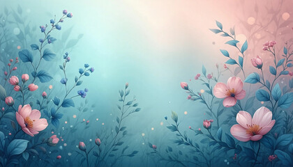 Hand-Drawn Pastel Botanical Pattern