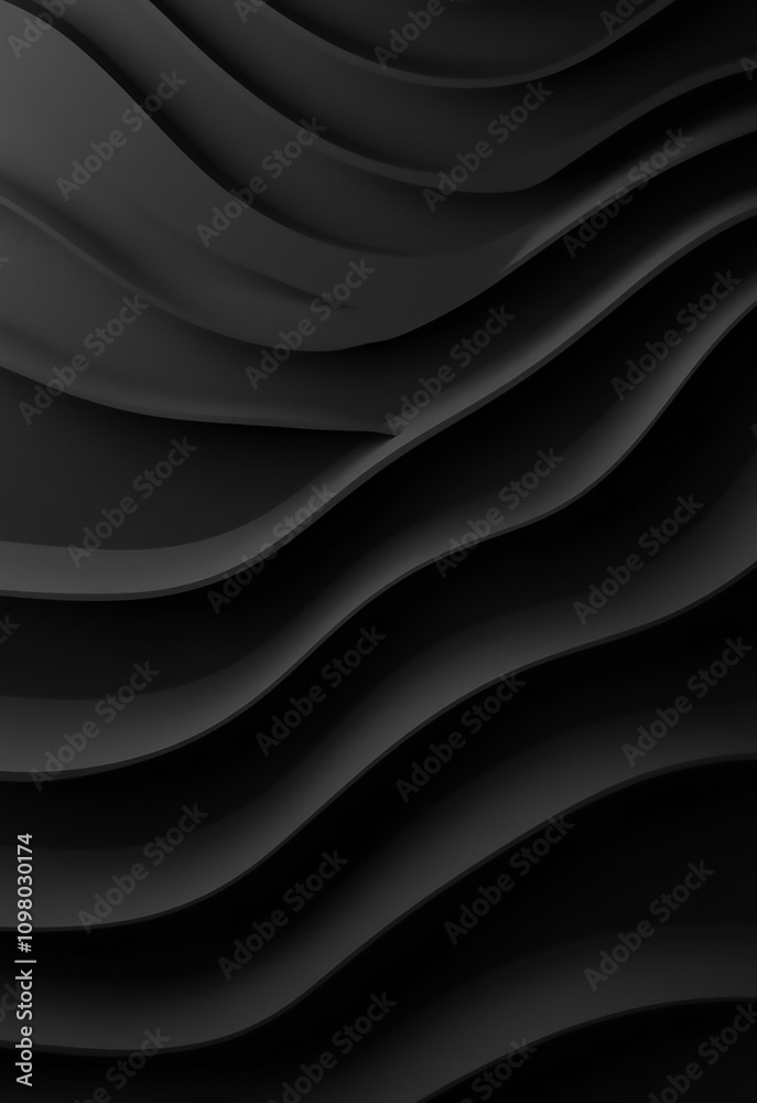 Canvas Prints luxurious black satin fabric with smooth waves. black smooth curves abstract background. design mode