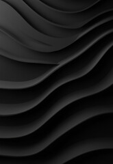 Obraz premium Luxurious black satin fabric with smooth waves. Black smooth curves abstract background. design modern blank black background illustration space product, empty abstract, display object design modern