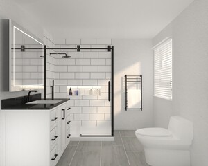Bathroom Interior Design with Realistic Reander
