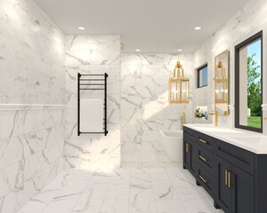 Bathroom Interior Design with Realistic Reander
