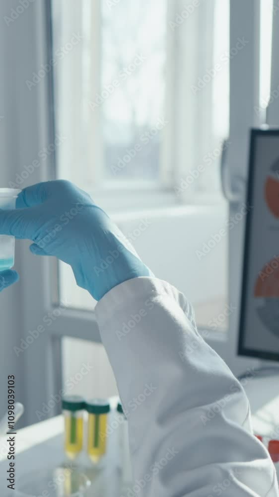 Poster A dedicated laboratory researcher is meticulously analyzing complex data sets within a cuttingedge scientific environment, utilizing various tools and methodologies to derive meaningful insights