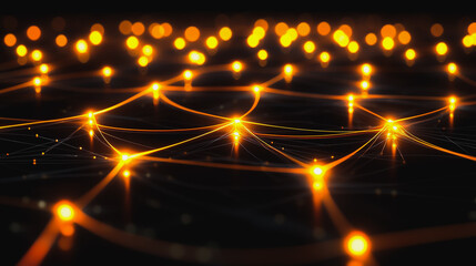 Fototapeta premium Abstract business connection of lines from nodes It is connected to endless nodes and represents the innovation of communication in the network.