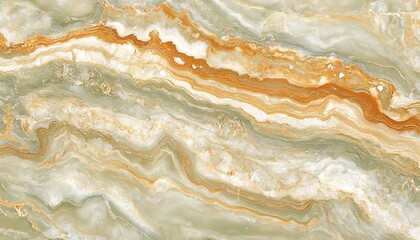 Obraz premium A close-up view of colorful marble with swirling patterns in green, orange, and white.