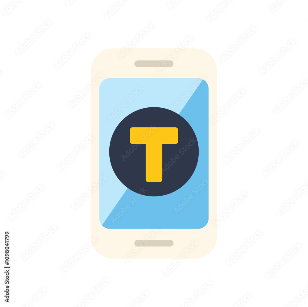 Poster smartphone is displaying a translation app, symbolizing global communication and language learning