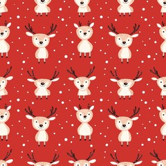 Obraz premium Christmas Reindeer pattern