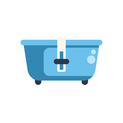 Simple vector illustration of a bathtub equipped with a handle for disabled people, promoting accessibility in bathroom design