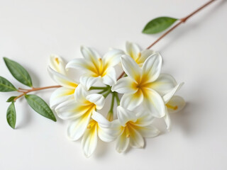 Fototapeta premium Fresh ylang ylang flowers on white background, Petals, Flowers, Botanical, White background, Yellow