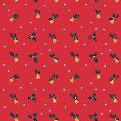Christmas Holly with bell pattern