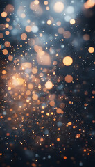 Obraz premium Softly glowing sparklers radiating golden light against a dark, shiny background, surrounded by shimmering confetti and dynamic reflections, evoking a festive and elegant celebration. 
