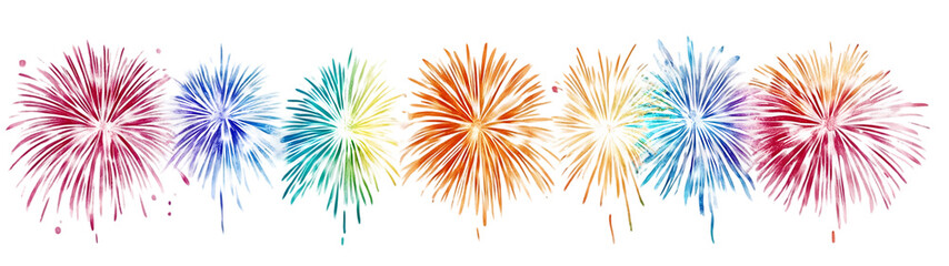 Obraz premium Firewirks on white background