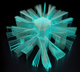 Neural Network Abstract representation of computer network technology background blue background textures. included network connection file.generative ai