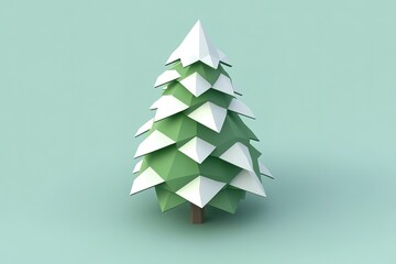 Obraz premium Christmas tree in the snow. Isolated over white background. 3D illustration 
