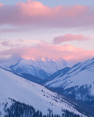 Obraz premium high mountains with snow on them, against the background of a blue sky