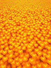 Vibrant yellow heart shapes on a seamless background, yellow, backdrop, pattern, wallpaper, decoration