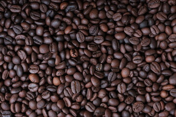 Roasted coffee beans for background