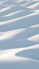 Serene Winter Landscape with Minimal Snowy Hills and Soft Abstract Curves