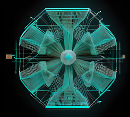 Neural Network Abstract representation of computer network technology background blue background textures. included network connection file.generative ai