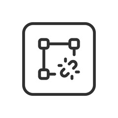 Select, link, broken. Design and design tools icons. Modern, simple flat vector illustration for web site or mobile app