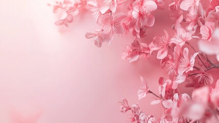 Obraz premium pink blossom background with copyspace