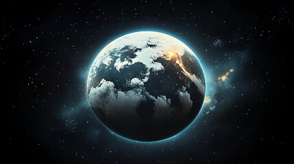 Fototapeta premium Planet in outer space background.