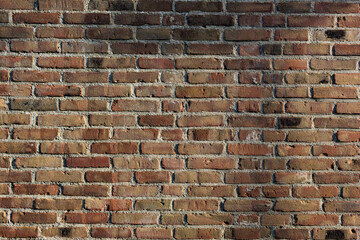 Textures and patterns of weathered brick wall in Noord-Brabant, Nederland exhibiting rustic charm...
