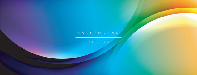 Bright rainbow style color gradient with curve round shape line background. Vector Illustration For Wallpaper, Banner, Illustration, landing page
