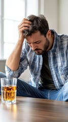 Person Struggling with Alcohol-Related Health Issues