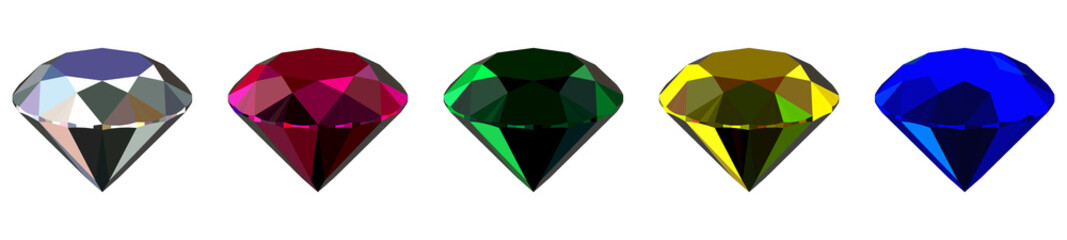 Set Diamond shape transparent background