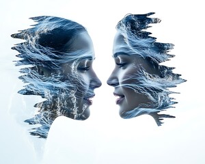 Fototapeta premium Double Exposure Emotional, Emotional Double Exposure Design with Blending Elements