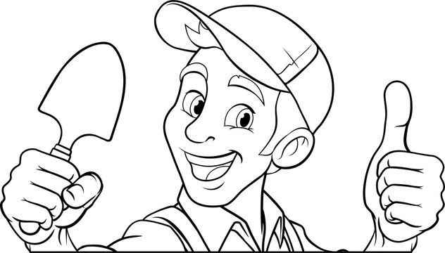 recommend clip art: Gardener Cartoon Garden Tool Man Farmer Mascot