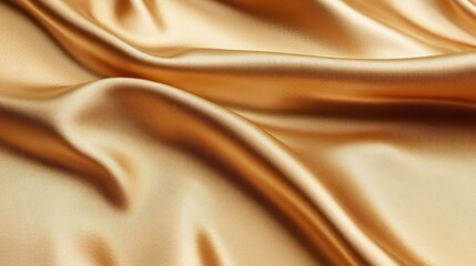 Fototapeta premium A smooth, golden satin fabric with elegant folds and a glossy finish.