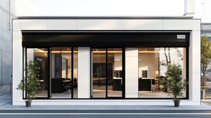 Modern minimalist shop storefront.
