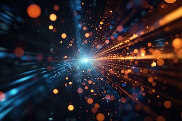 Naklejka premium Dazzling Cosmic Explosion of Vibrant Illumination