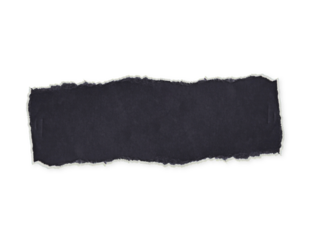 Black ripped paper edge rectangle, torn paper design element