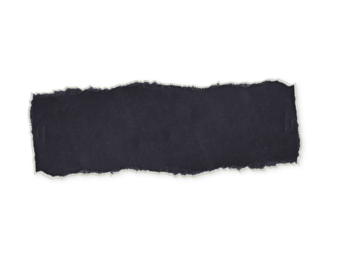 Black ripped paper edge rectangle, torn paper design element