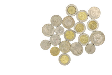 coins isolated on white background