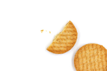 butter cookies isolated on white background.