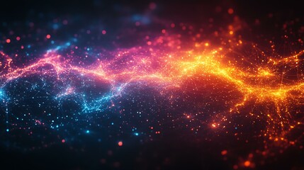 Fototapeta premium A glowing world map made of interconnected fiber optic lines