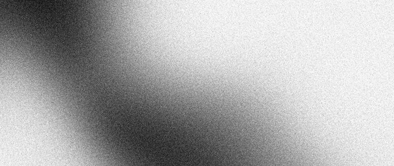 Fototapeta premium White gray grainy background, grayscale noise texture banner, poster header monochrome backdrop design