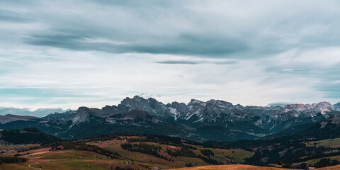 Panoramic view of the Dolomites in Italy.