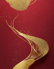 赤と金色の背景の年賀状のデザイン・背景素材