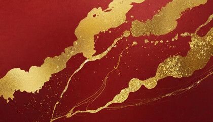 赤と金色の背景の年賀状のデザイン・背景素材