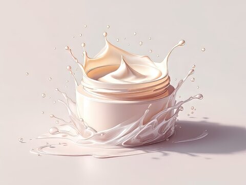 Editable cream jar graphic, 64x64 pixels, outlined.